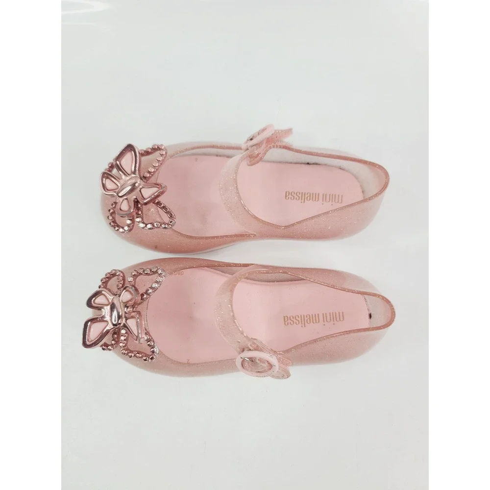 Mini Melissa Strappy Sandals For‎ Girls, Size 8, Pink.